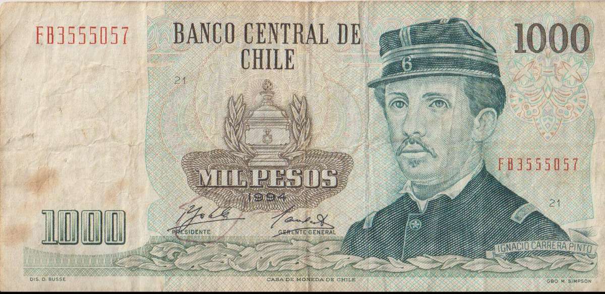 Chile 1000 Pesos 1994 P154 VF