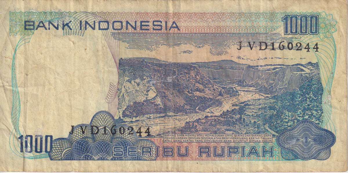 Indonesia 1000 Rupiah 1980 P119 F
