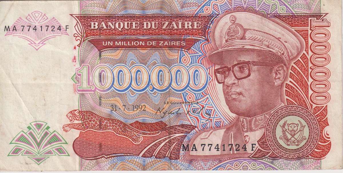 Zaire 1000000 Zaires 1992  P. 44  VF