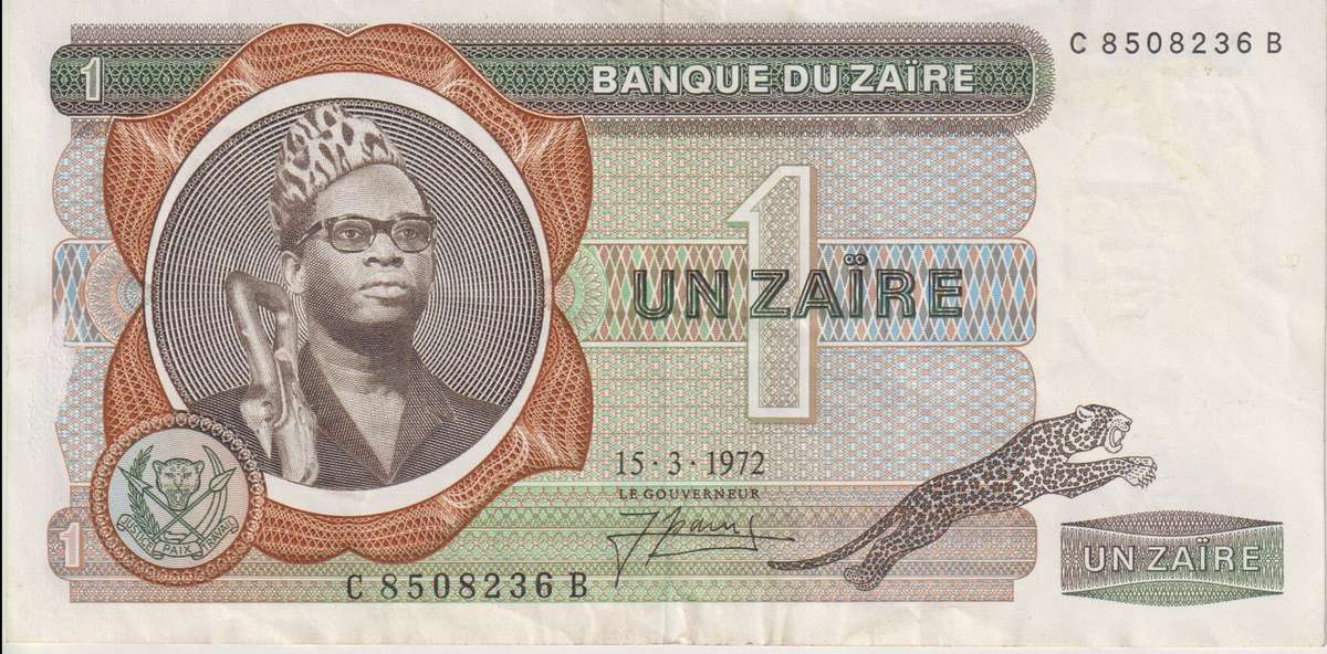 GUINEA 1 ZAIRES  1972 P18 XF
