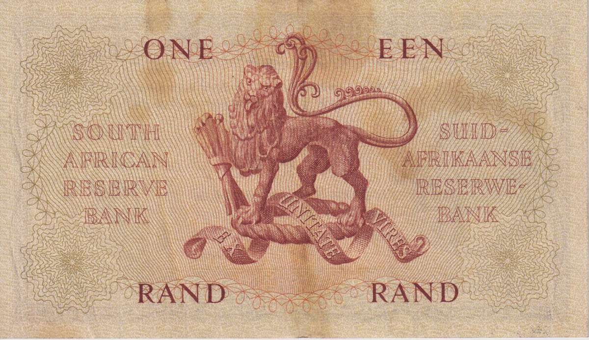 REPUBLIC OF SOUTH AFRICA - 1 RAND G.Rissik A/123 1962 #A/E 315 XF+