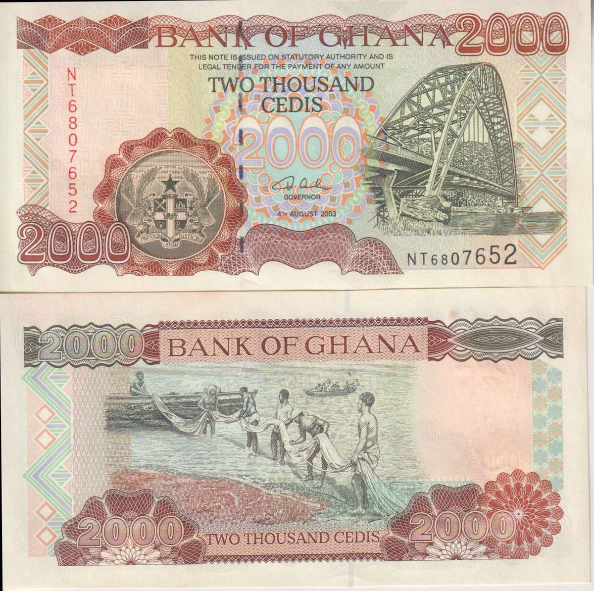 Ghana 2000 Cedis 2003 P33 UNC
