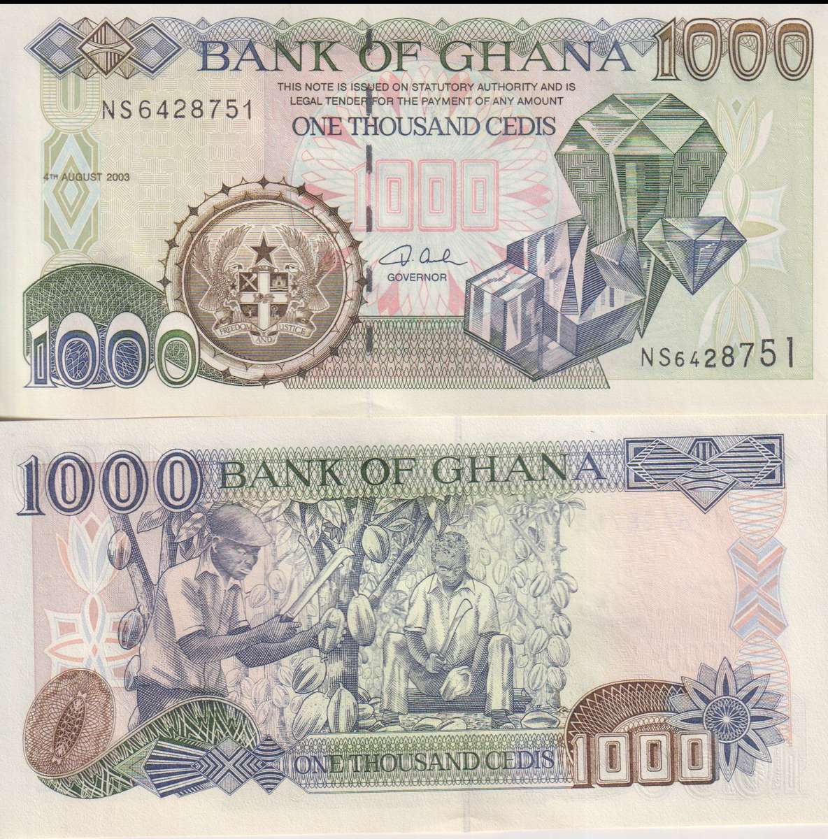 Ghana 1000 Cedis 2003 P32 UNC