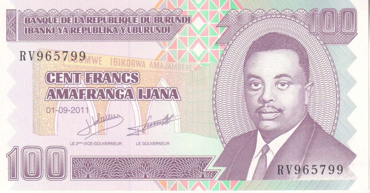 Burundi 100 Francs  2011 P44 UNC
