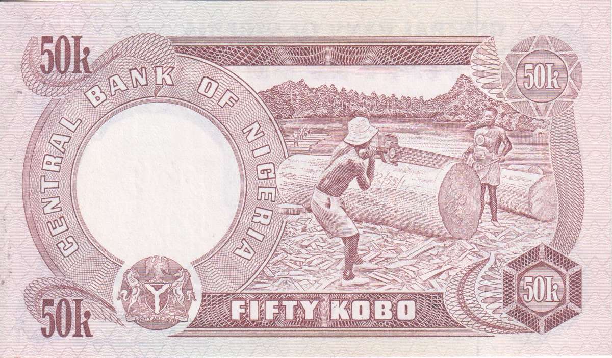 NIGERIA 50 KOBO 1973-78 P14 UNC