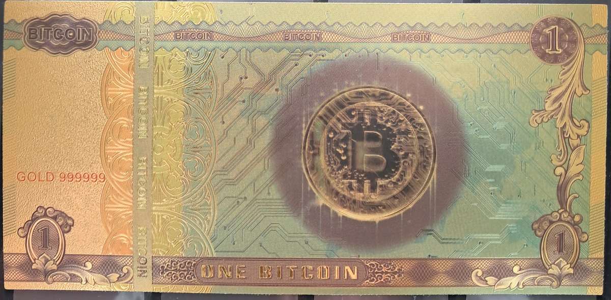 BITCOIN Gold Foil Banknote Souvenir - BEAUTIFUL GIFT