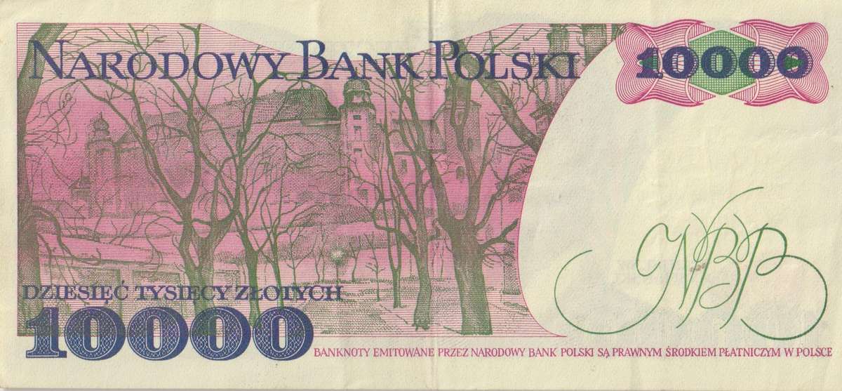 POLAND 10,000 ZLOTYCH 1988 P151 VF