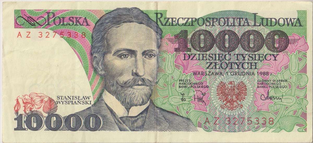 POLAND 10,000 ZLOTYCH 1988 P151 VF