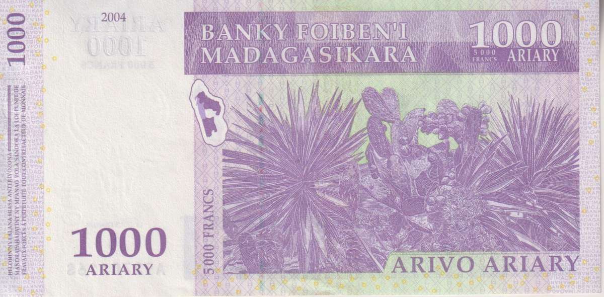 Madagascar 1000 Ariary 2004 P89 XF