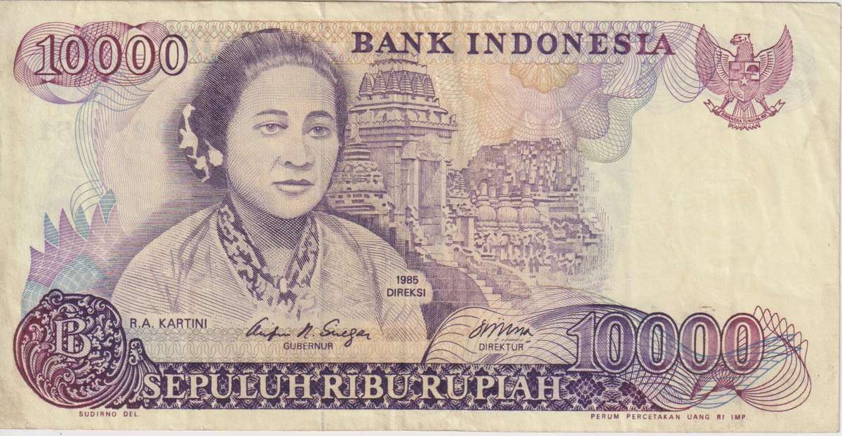INDONESIA - 10,000 RUPIAH 1985 P126  VF
