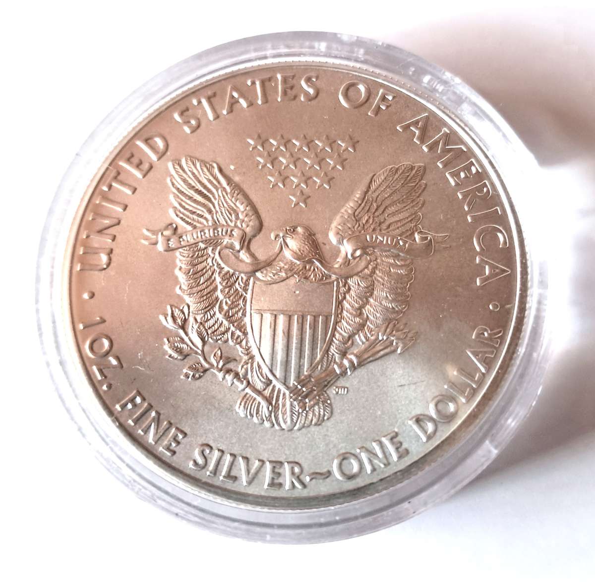 1 OZ  SILVER COIN - 1 oz American Silver Eagle Type 1  (IN CAPSULE)