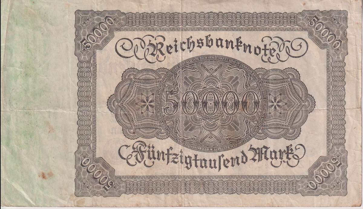 GERMANY 50,000 MARK REICHSBANKNOTE 1922 P79 VF (USED)