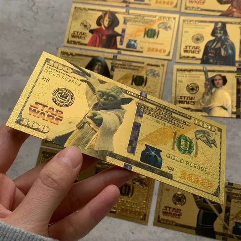 FOR STAR WARS FANS - STAR WARS GOLD PLATED NOVELTY BANKNOTE Set of 13 - BEAUTIFUL GIFT