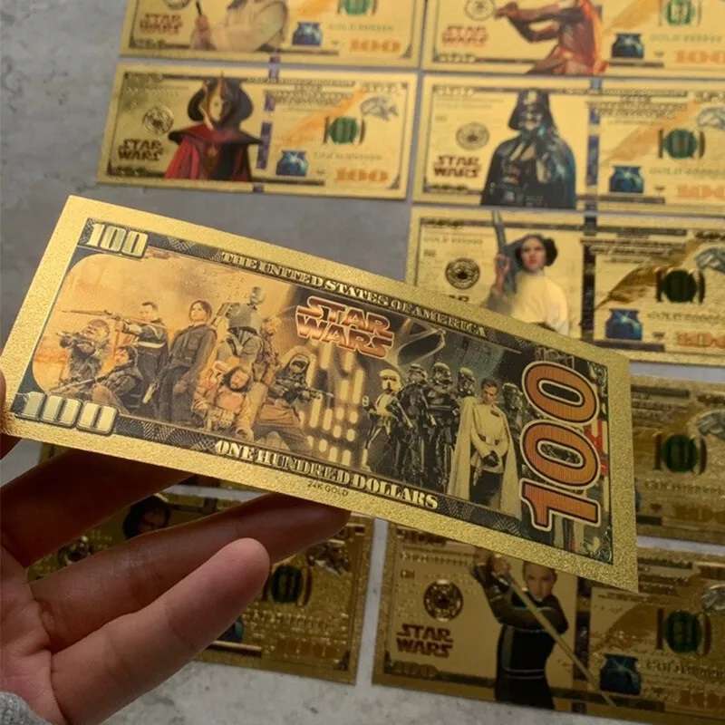 FOR STAR WARS FANS - STAR WARS GOLD PLATED NOVELTY BANKNOTE Set of 13 - BEAUTIFUL GIFT