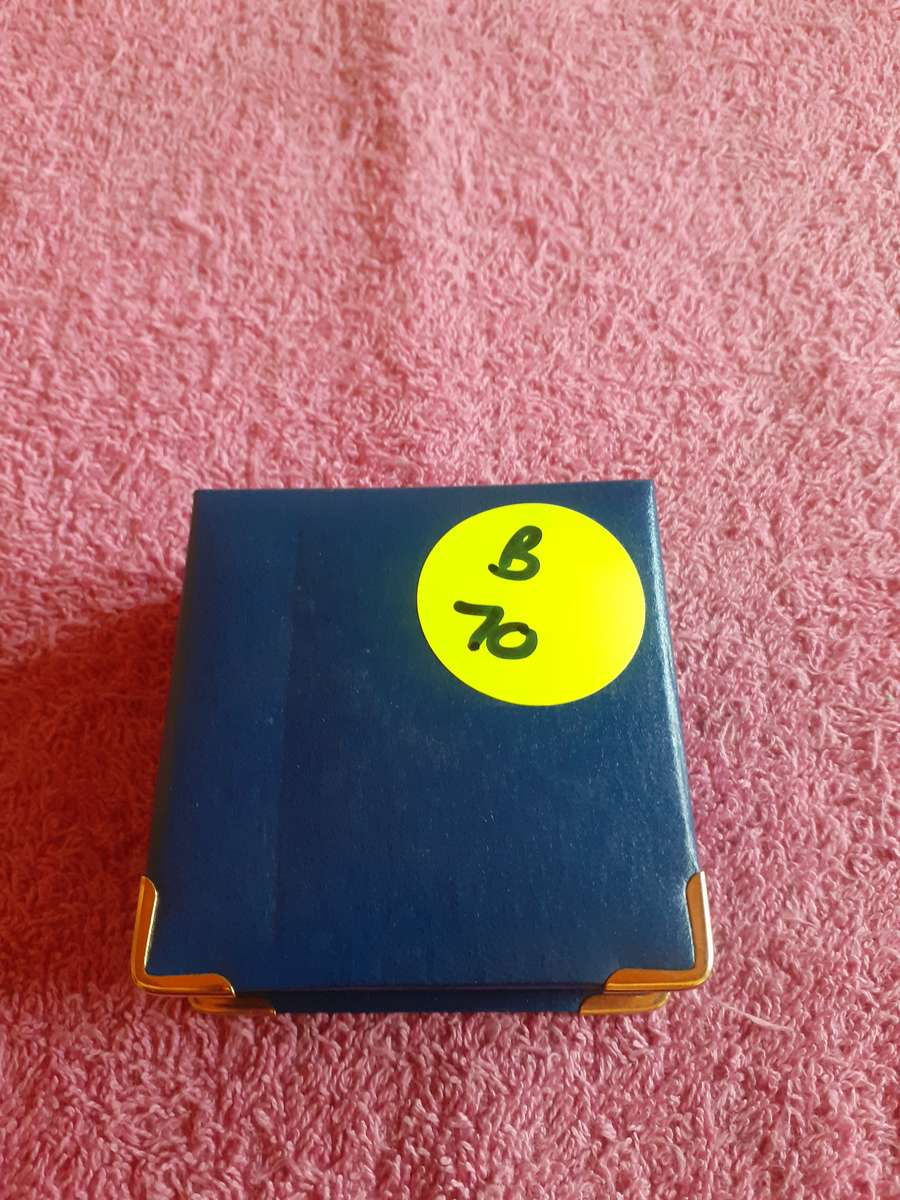 Empty Blue Wooden Coin Holder Box. SA Mint