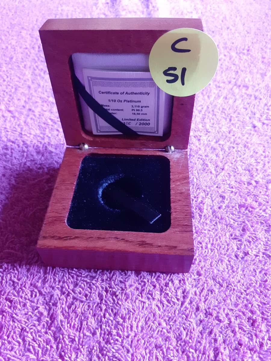 Empty Wooden Coin Holder Box. F W de Klerk