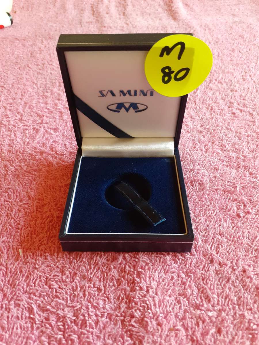Empty Blue Coin Holder Box. SA Mint