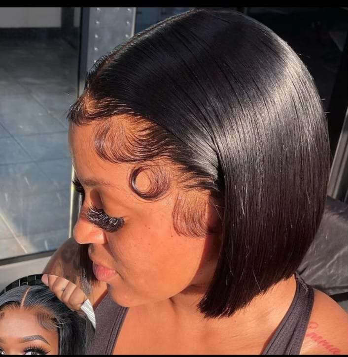 8 inch full frontal bob wig