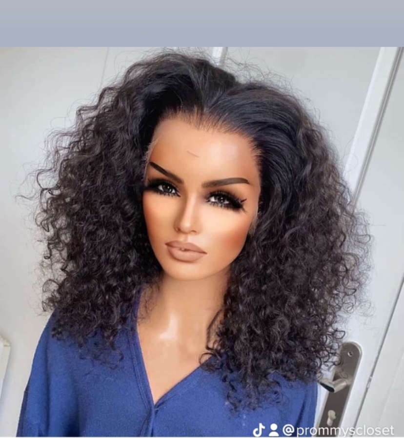 12 inch full frontal closure curly wig SPECIAL