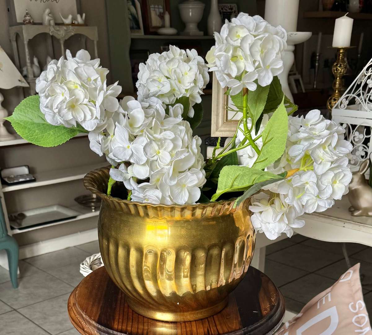 Vintage brass planter