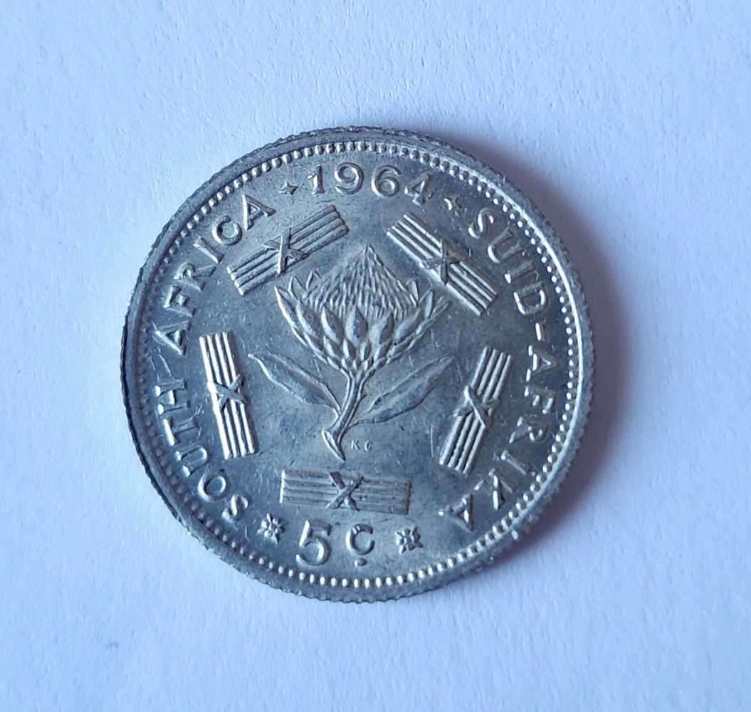 1964 Five cent SA Union Coin