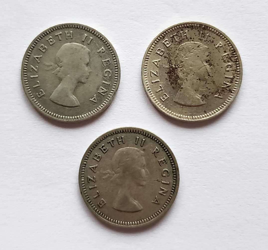 1953,1955,1956 Threepence