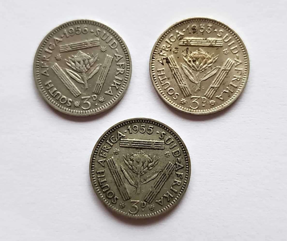 1953,1955,1956 Threepence