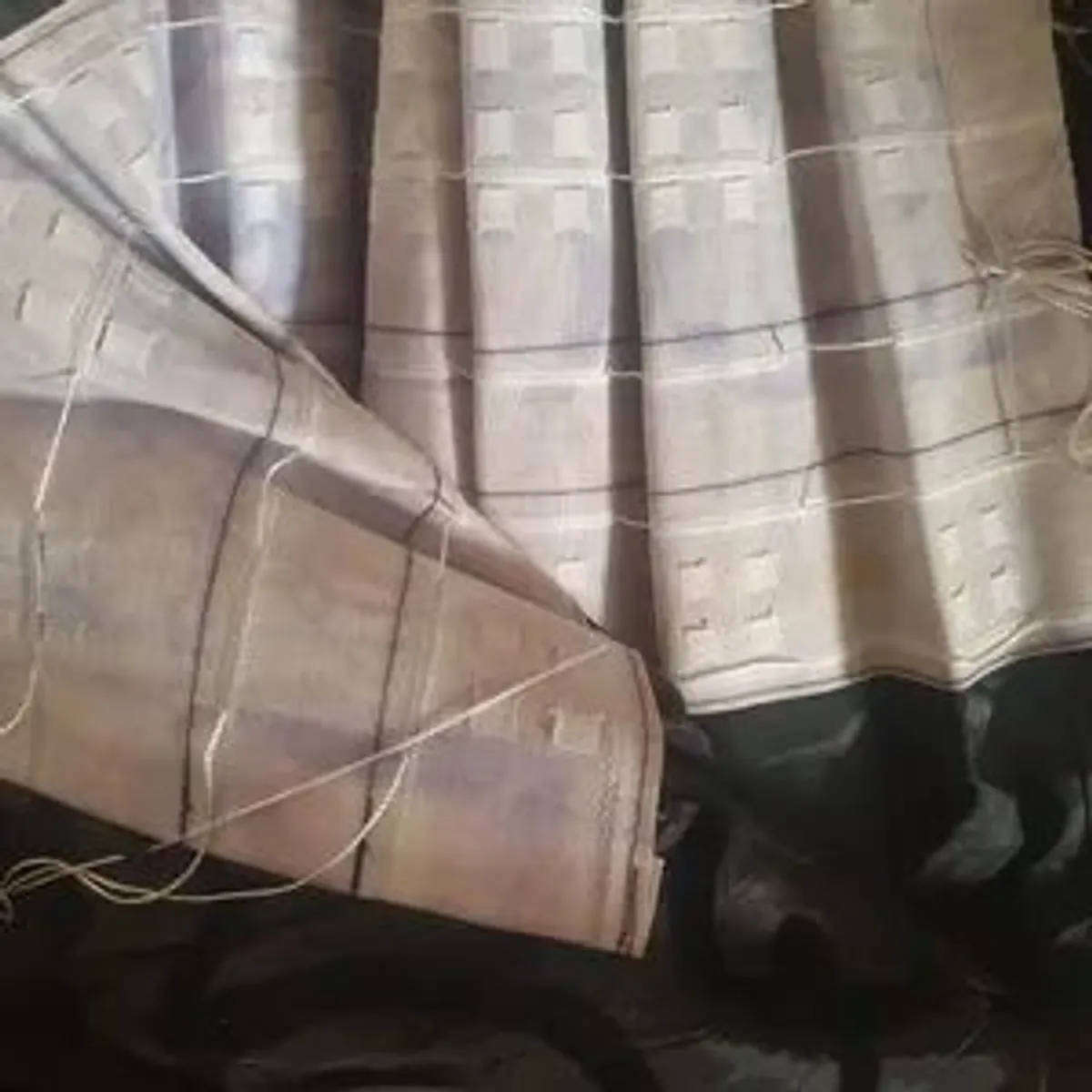 Black & grey curtain set for small window
