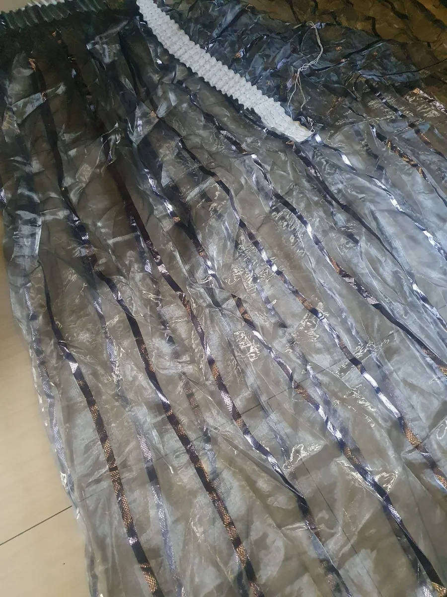 Black & grey curtain set for small window