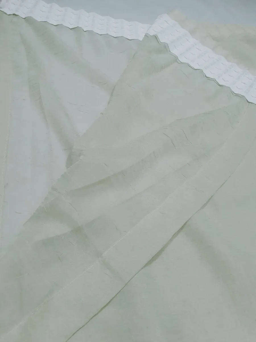Green crush lace curtain