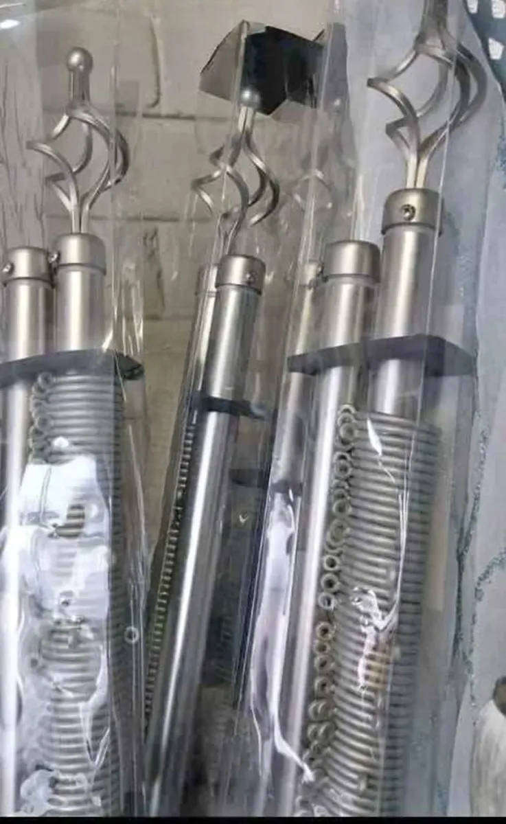 Silver double curtain rods 3m