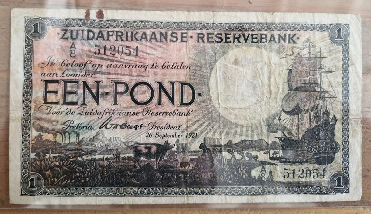 1921 South Africa 1 Pound Clegg SCARCE