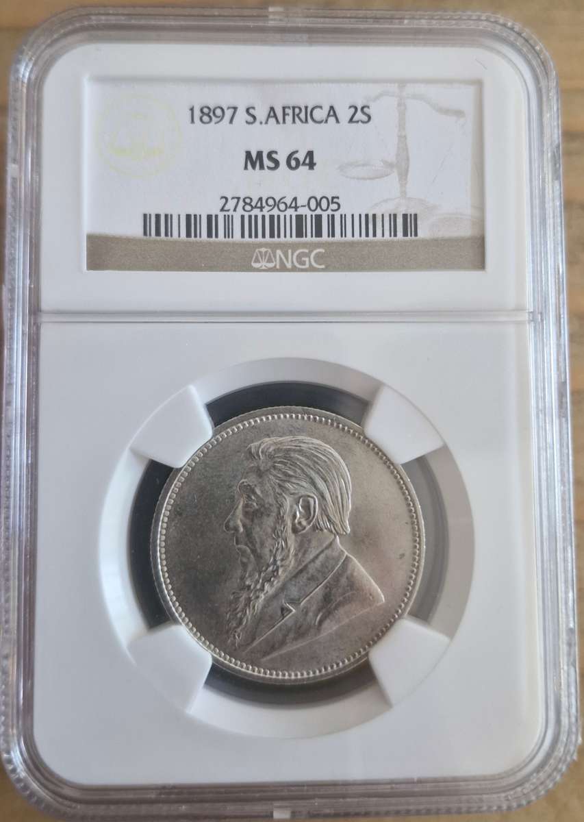 *1897 ZAR Kruger 2 Shillings NGC Graded MS64 Finest known
