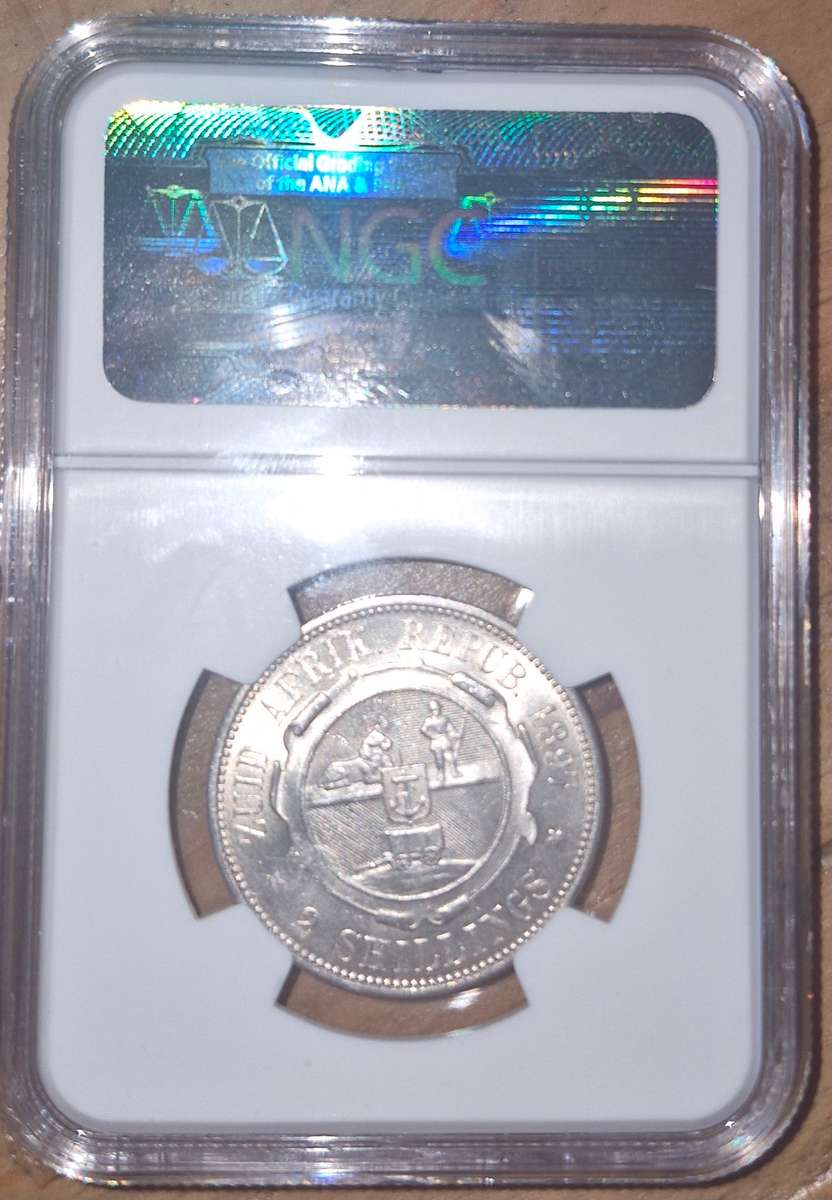 *1897 ZAR Kruger 2 Shillings NGC Graded MS64 Finest known