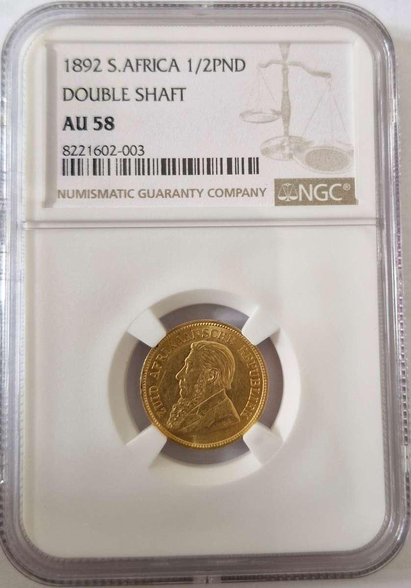 *1892 ZAR Kruger Halfpond AU 58 graded NGC looks undergraded.