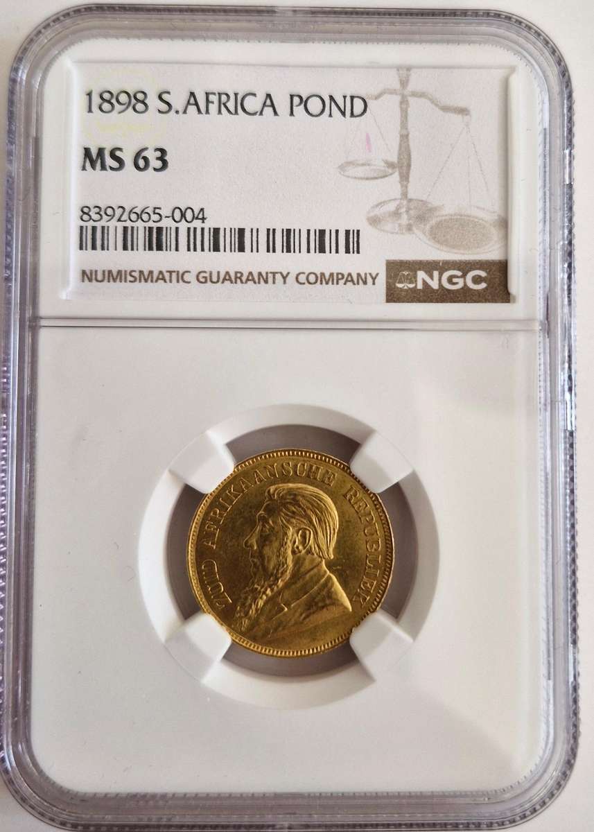 1898 ZAR Kruger Pond NGC Graded MS63