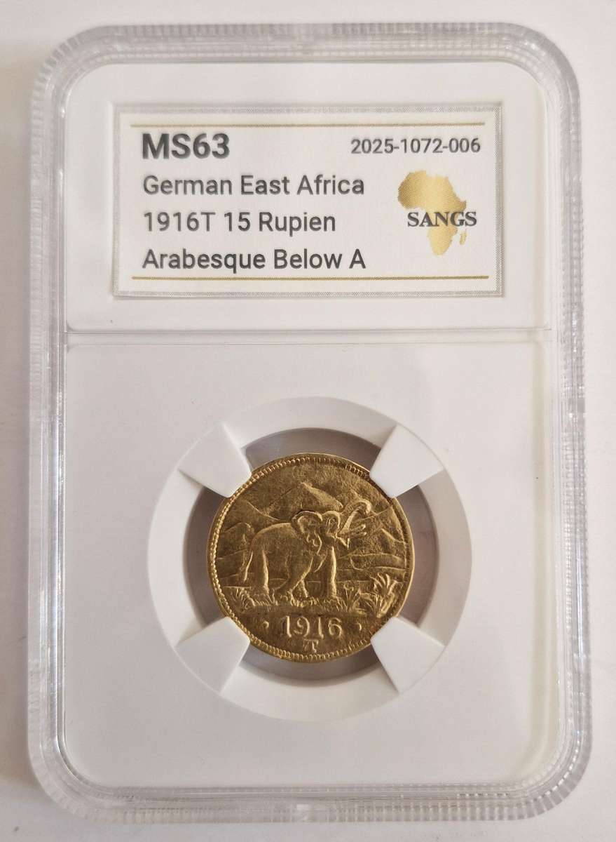 1916 German East Africa 15 Rupien/ Tabora Pond Graded MS63