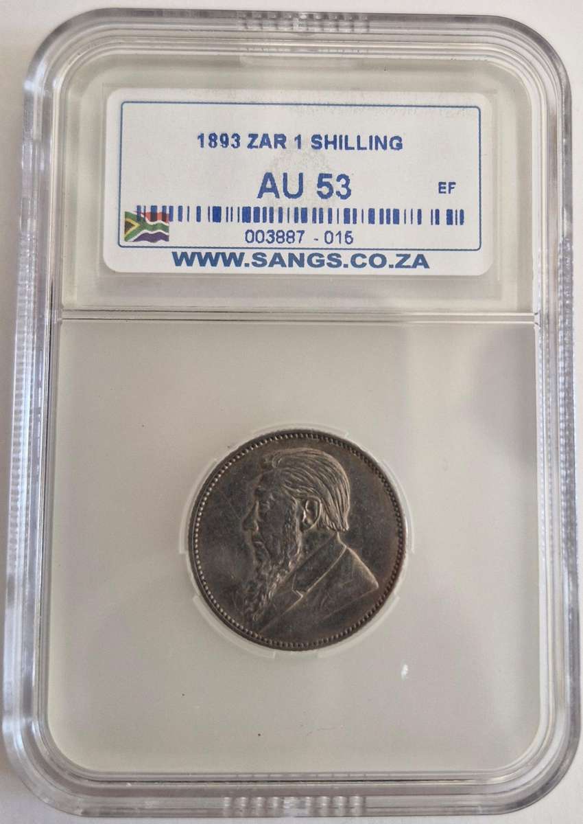 *1893 ZAR Kruger Shilling Graded AU53