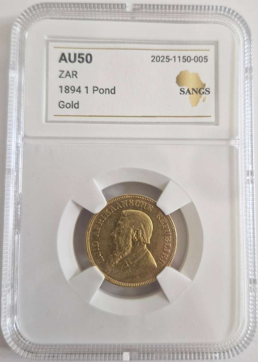 1894 ZAR Kruger Pond Graded AU50
