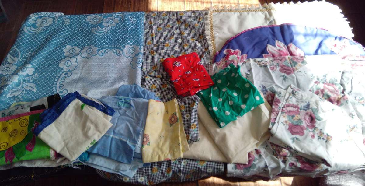 Second hand scatter cushion covers, table cloths and curtains