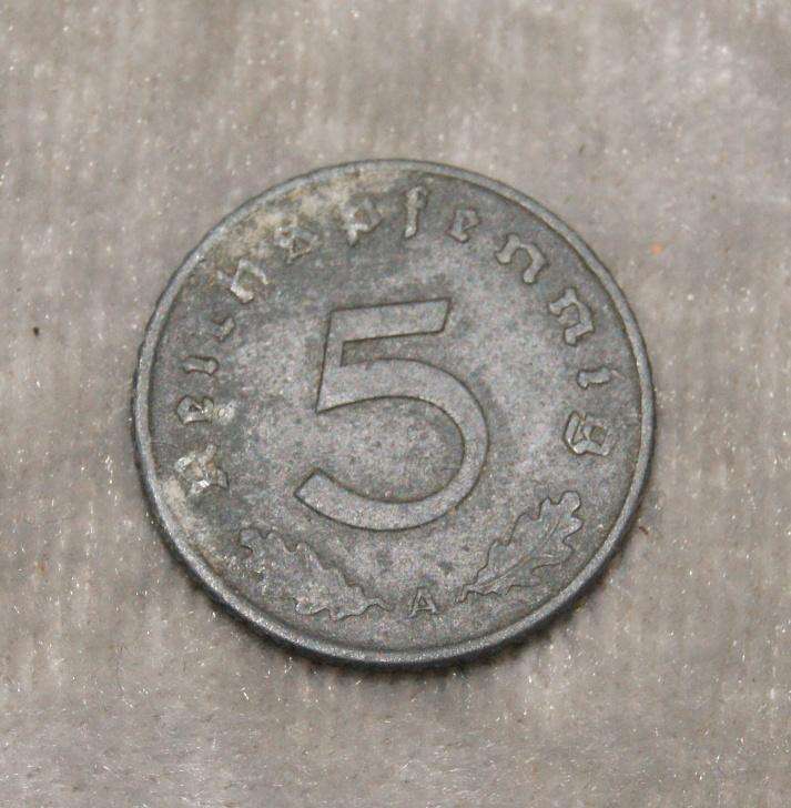 1942 5 Reichspfennig A Mark UNC