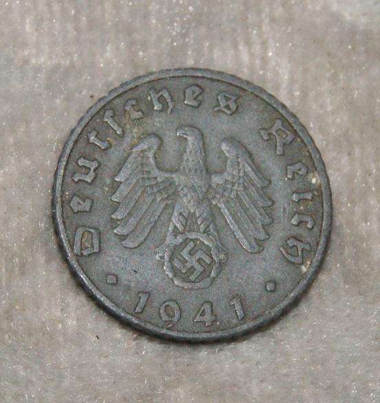 1941 5 Reichspfennig B mint mark UNC