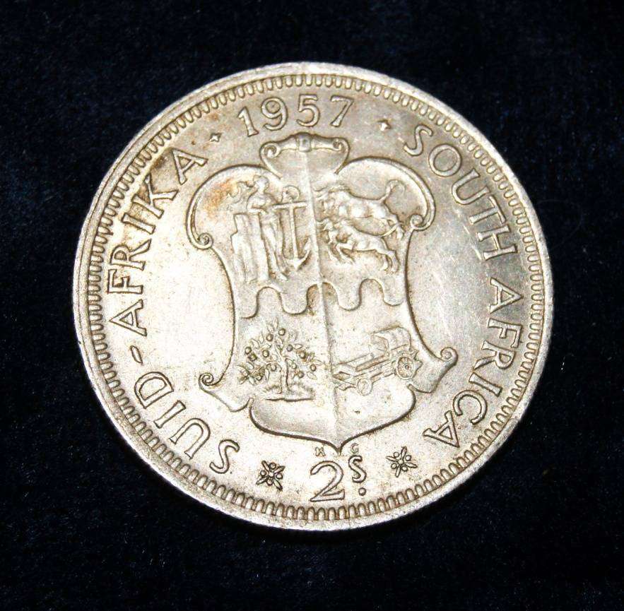 1957 2 Shilling South Africa XF (11.2g)