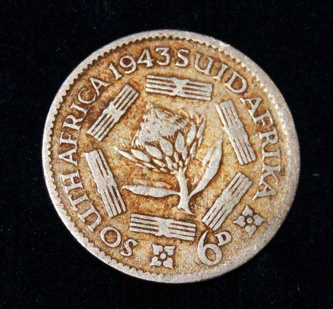 1943 Six Pence South Africa (2.7g)
