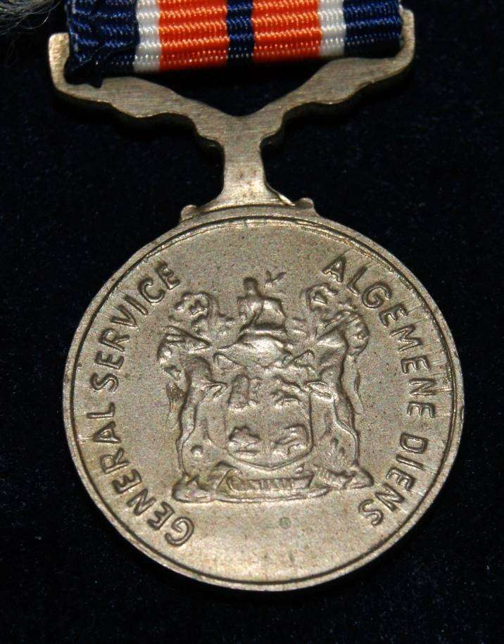 1980s SADF Miniature General Service Medal with Ribbon