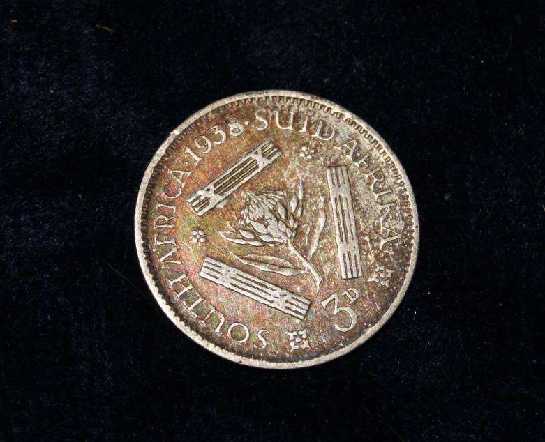 1938 3 Pence (3D) Tickey (80% Silver) XF