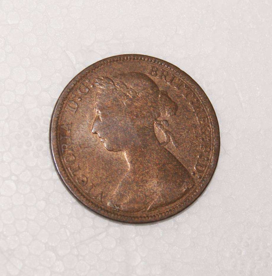 1885 Half Penny (F)