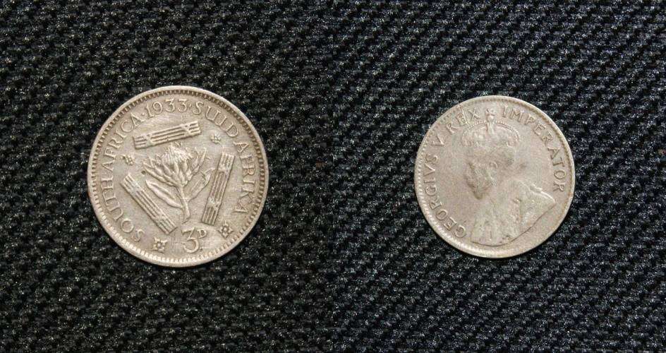 1933 Union of South Africa 3d (Tickey) VF