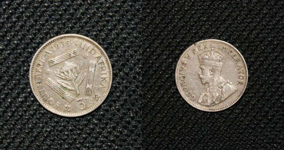 1935 Union of South Africa 3d (Tickey) VF/XF