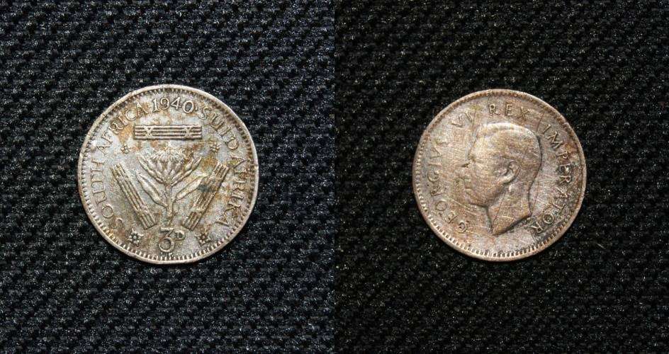 1940 Union of South Africa 3d (Tickey) VF/XF
